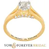 14K Gold over Sterling Brilliant White Topaz Engraved Wedding Ring sold by Limoges Jewelry
