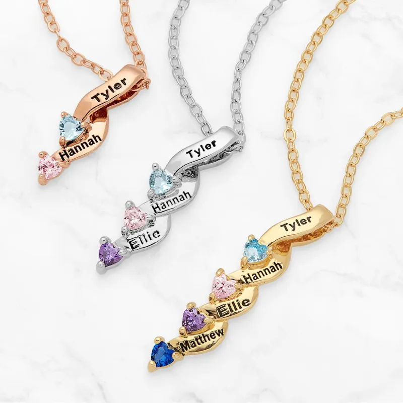 From the Heart Cascading Birthstone Necklace sold by Limoges Jewelry