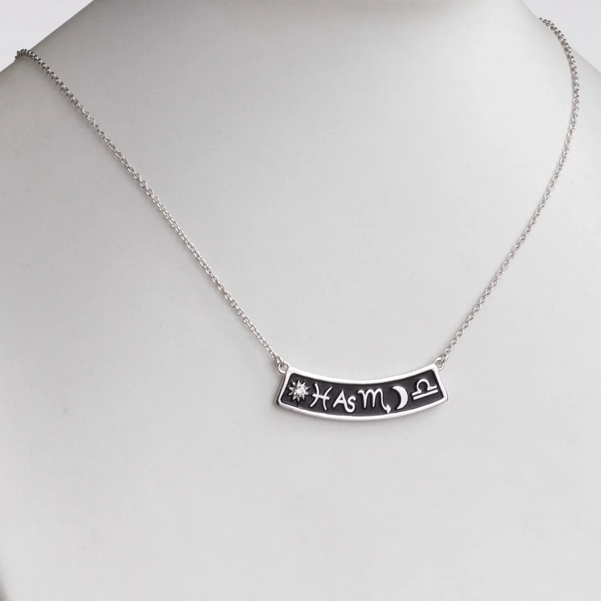 Silver Plated 3 Zodiac Sign Curved Bar Pendant sold by Limoges Jewelry product image thumbnail 3