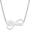 Sterling Silver Scrpt Infinity Name with Free Freshwater Pearl Earrings sold by Limoges Jewelry