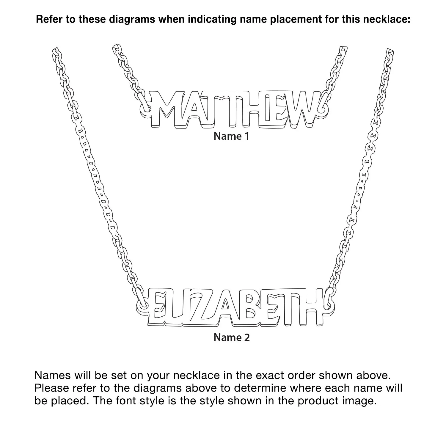 14K Gold over Sterling Petite Uppercase 2 Name Station Necklace sold by Limoges Jewelry product image thumbnail 3