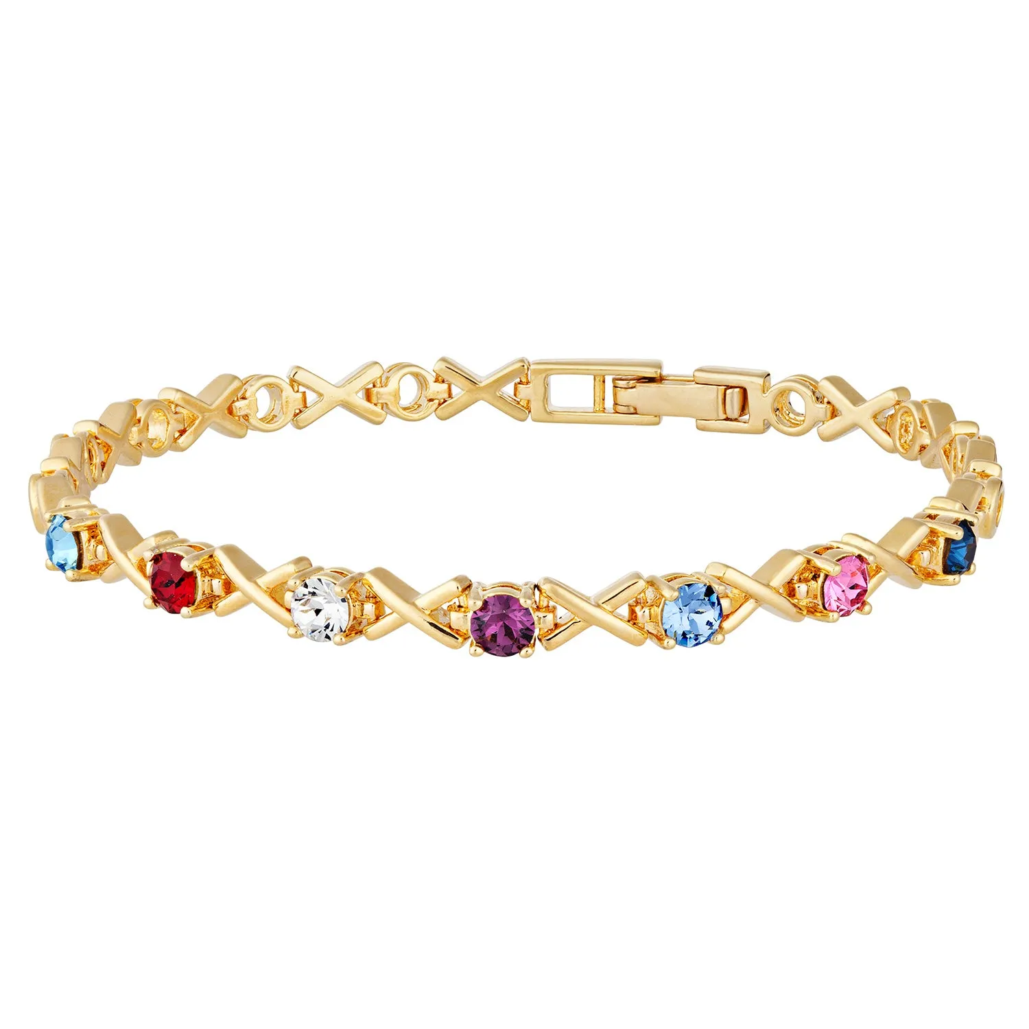 XOXO Family Birthstone Bracelet - 8.25in sold by Limoges Jewelry
