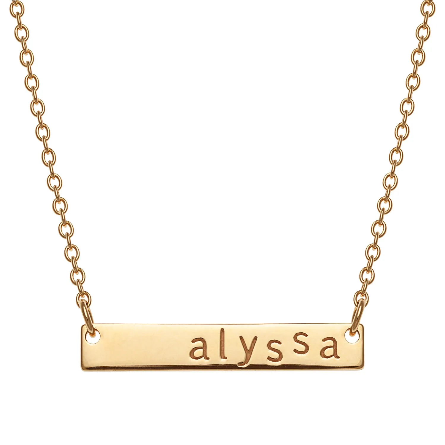 14K Gold over Sterling Personalized Name Bar Necklace sold by Limoges Jewelry