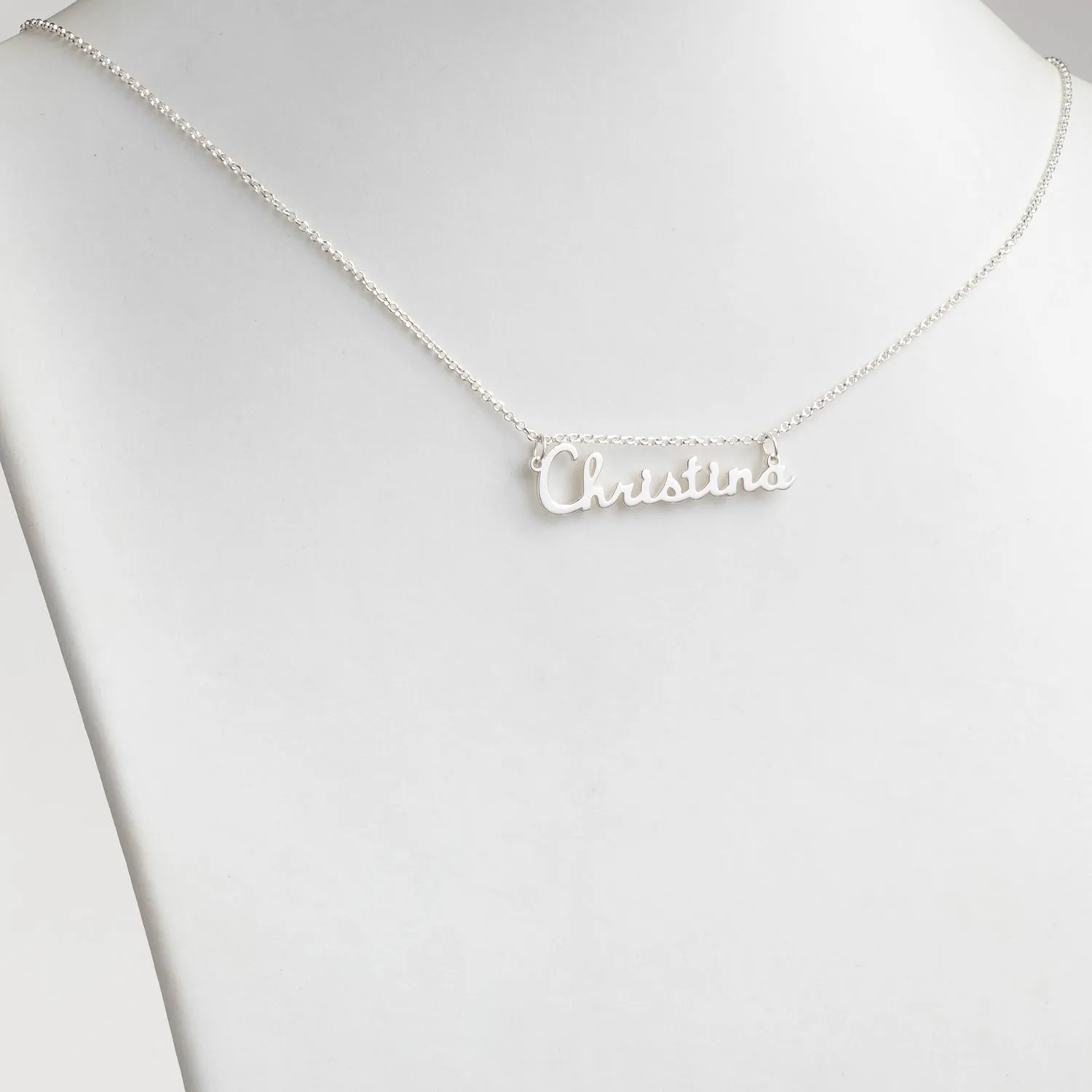 Sterling Silver Script Name Necklace sold by Limoges Jewelry product image thumbnail 2
