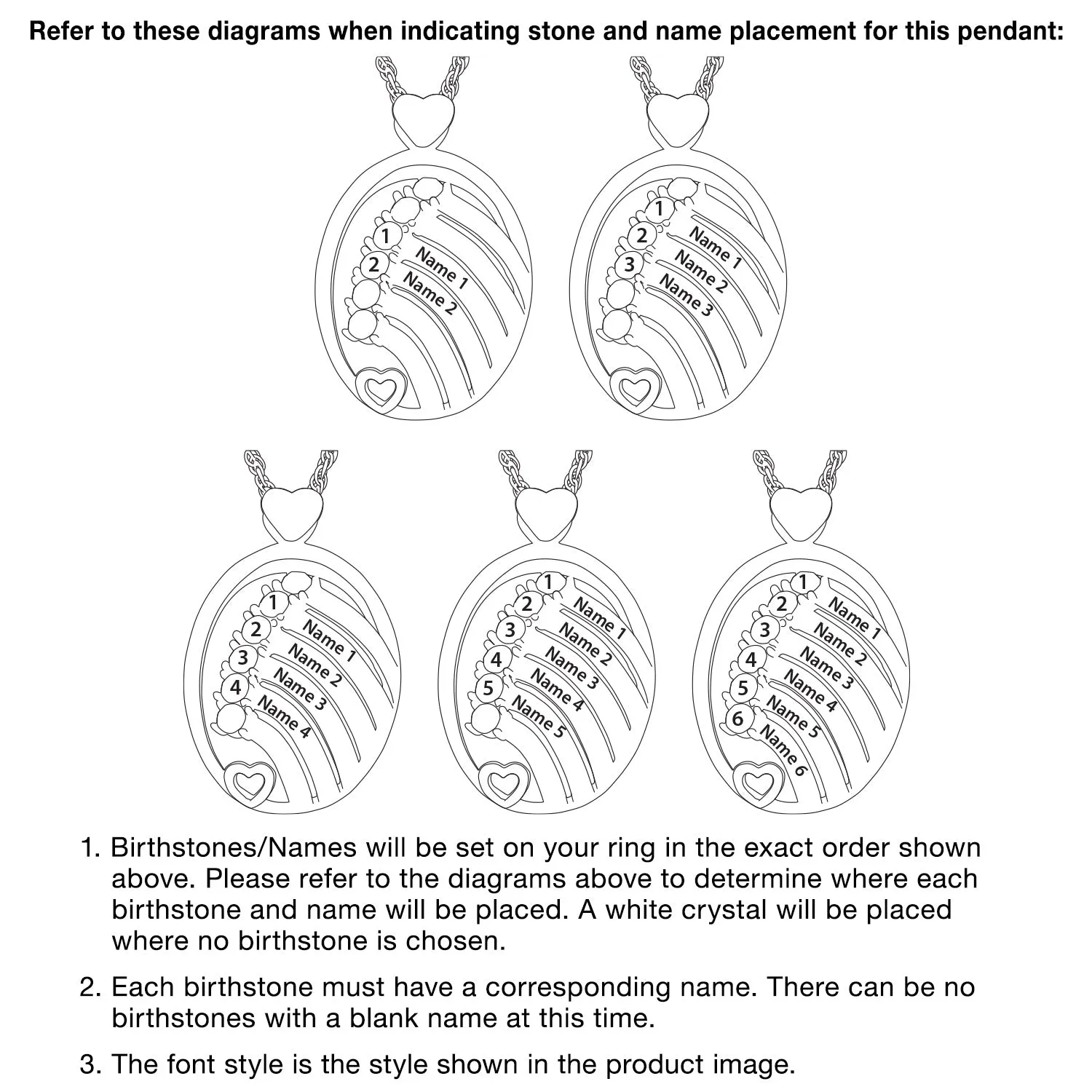 Sterling Silver Two-Tone Oval Name and Birthstone Hearts Pendant sold by Limoges Jewelry product image thumbnail 5