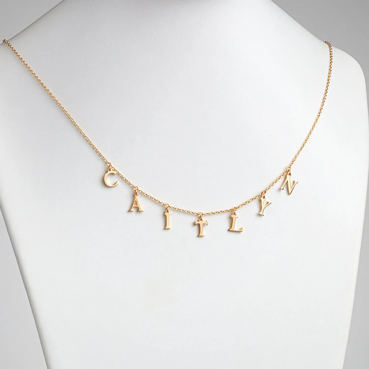 14K Gold over Sterling Station Name Necklace sold by Limoges Jewelry product image thumbnail 2
