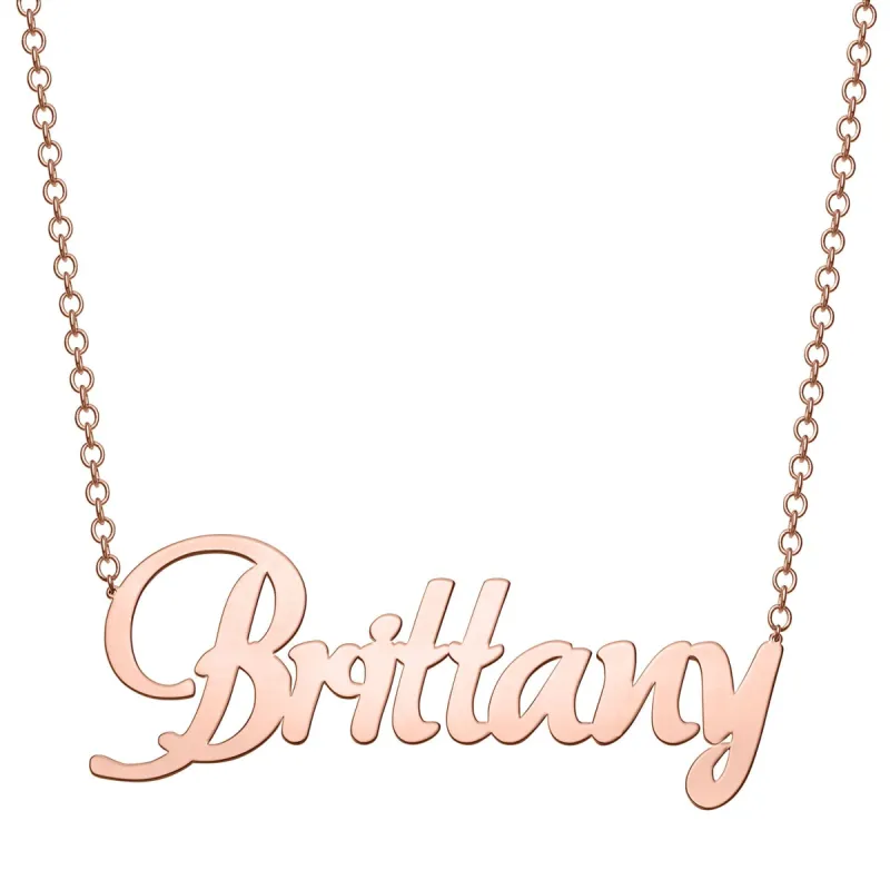 Outrageous oversized 14K Rose Gold Plated Name Necklace sold by Limoges Jewelry