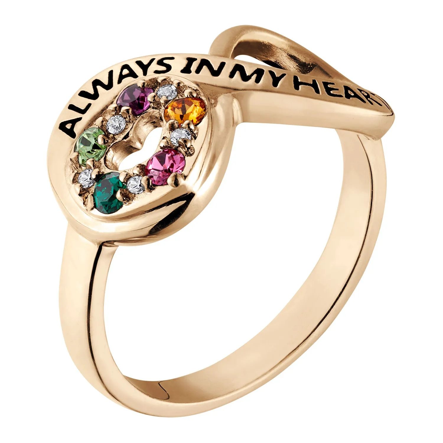 14K Gold over Sterling Family Eternity Birthstone Ring sold by Limoges Jewelry product image thumbnail 2