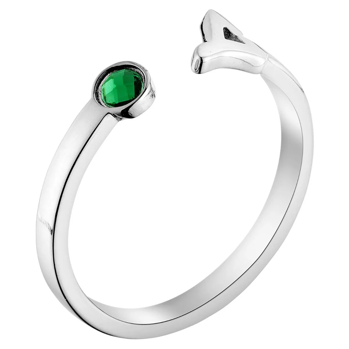 Silver Plated Script Initial with Birthstone Ring sold by Limoges Jewelry product image thumbnail 2