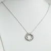 Sterling Silver Couples Name and Date Circle Knot Pendant sold by Limoges Jewelry