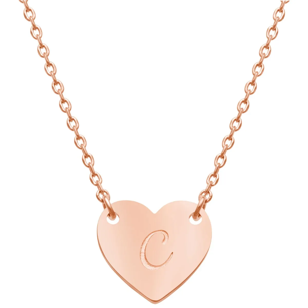 Initial Mini Heart Necklace sold by Limoges Jewelry product image thumbnail 4