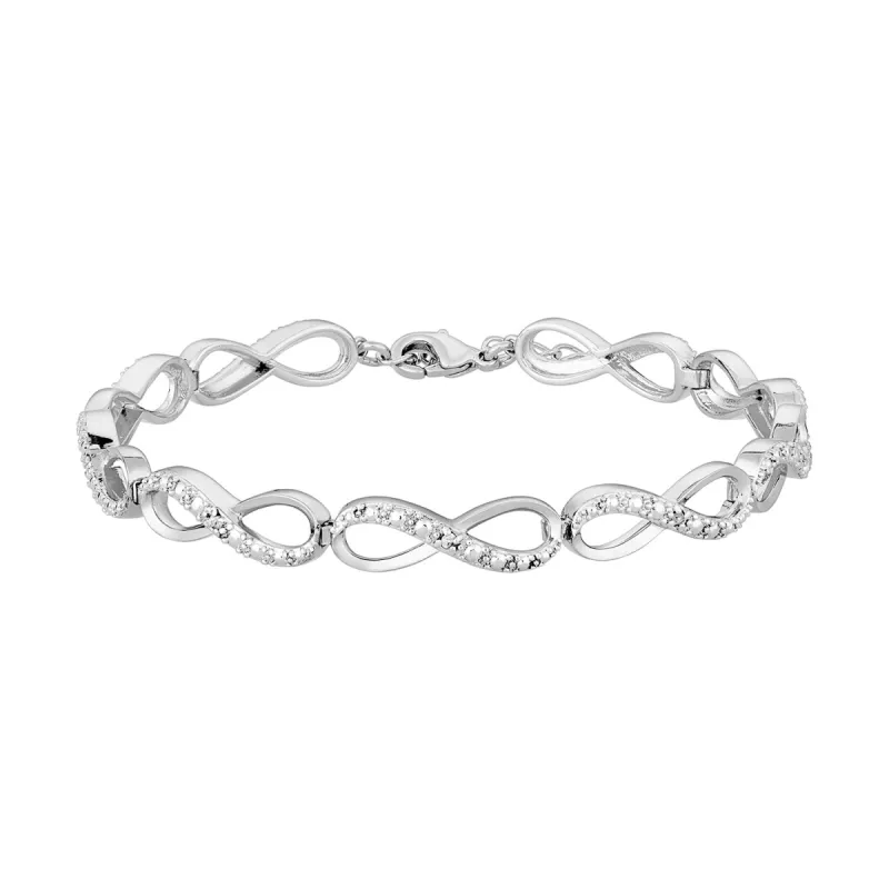 Genuine Diamond Accent Infinity Link Bracelet sold by Limoges Jewelry