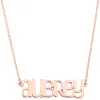 Sterling Silver Lowercase Playful Font Name Plaque Necklace sold by Limoges Jewelry