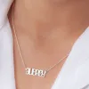 Sterling Silver Lowercase Playful Font Name Plaque Necklace sold by Limoges Jewelry
