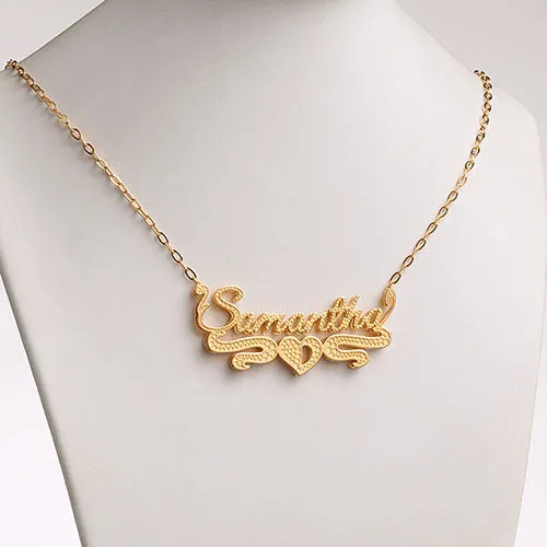 Personalized Double Nameplate Beaded Necklace sold by Limoges Jewelry product image thumbnail 3