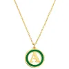 Circle with Enamel Frame and Initial Necklace sold by Limoges Jewelry