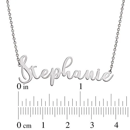Sterling Silver Fancy Script Name Necklace sold by Limoges Jewelry product image thumbnail 4