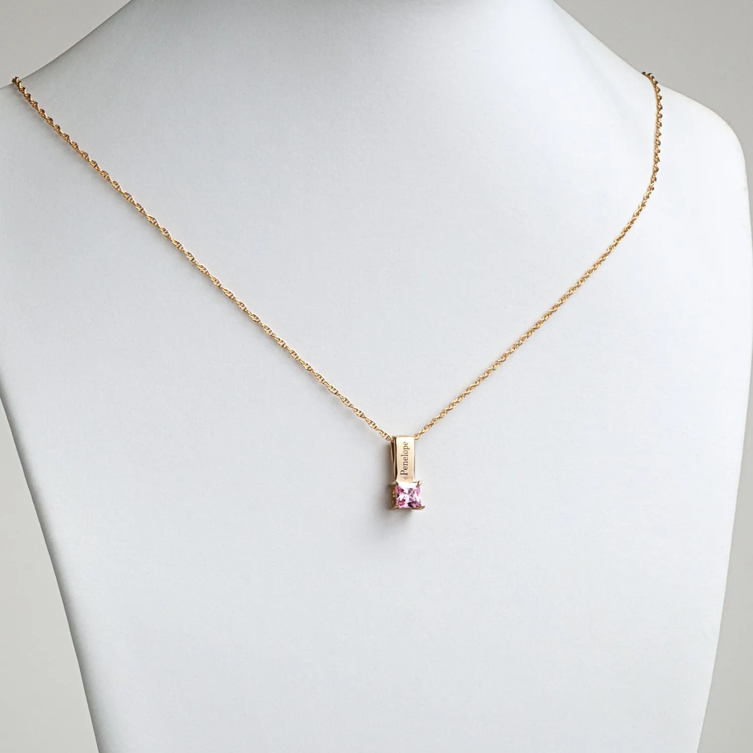 14K Gold over Sterling Personalized Name and Birthstone Pendant sold by Limoges Jewelry product image thumbnail 3