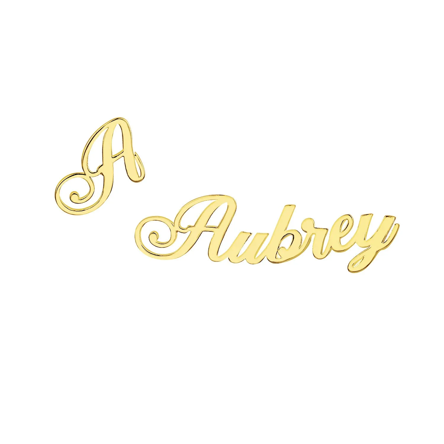 Sterling Silver Script Name and Initial Mixed Pair Earrings sold by Limoges Jewelry product image thumbnail 4