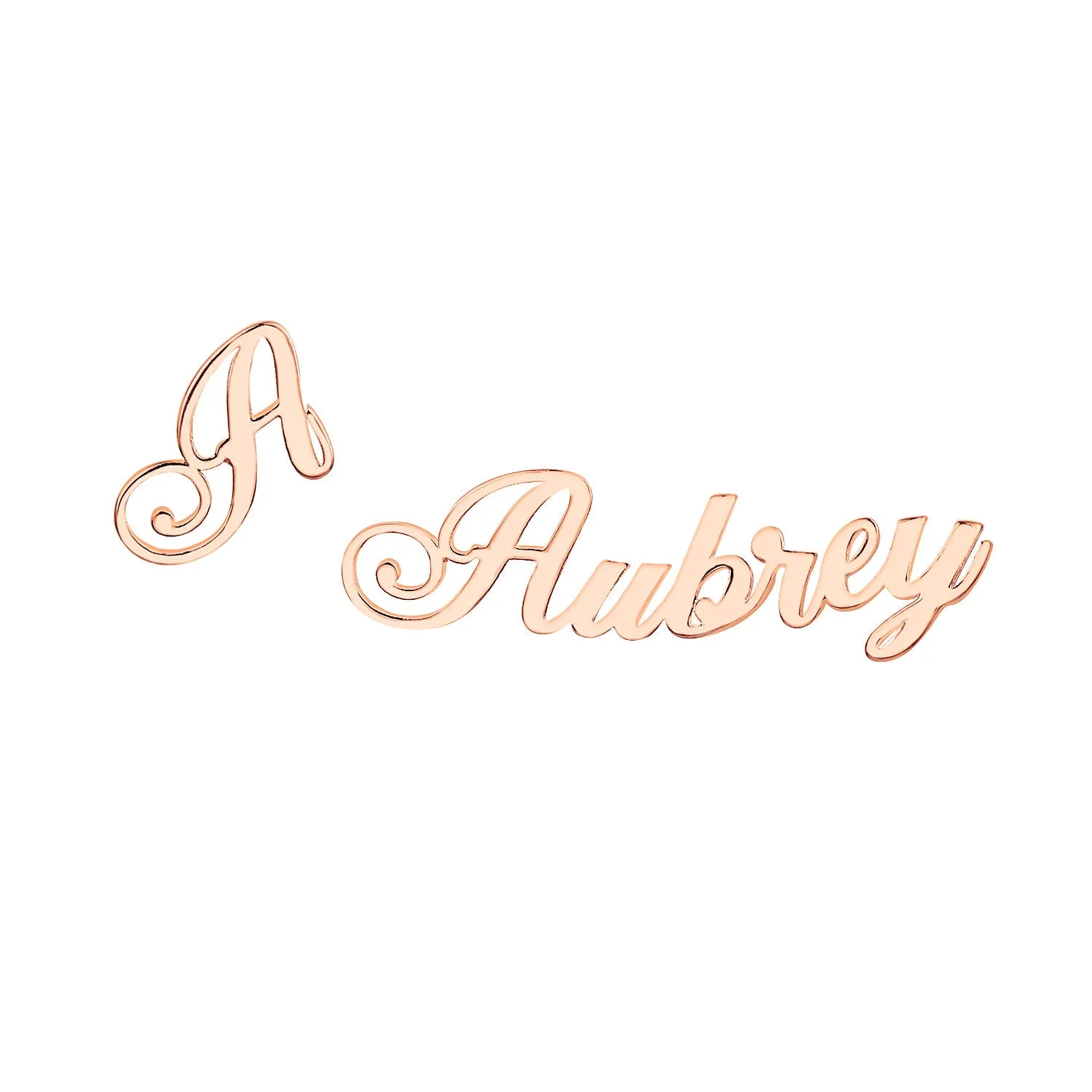 Sterling Silver Script Name and Initial Mixed Pair Earrings sold by Limoges Jewelry product image thumbnail 5