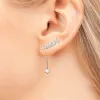 Sterling Silver Name with Star Charm Dangle Crawler Earrings sold by Limoges Jewelry