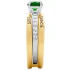 Ladies' 2-Tone 14K Gold Plated Class Ring with Jacket and CZ Accents sold by Limoges Jewelry