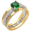 Ladies' 2-Tone 14K Gold Plated Class Ring with Jacket and CZ Accents sold by Limoges Jewelry