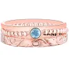 Women's 14K Rose Gold Plated Round Birthstone Stackable Class Ring sold by Limoges Jewelry