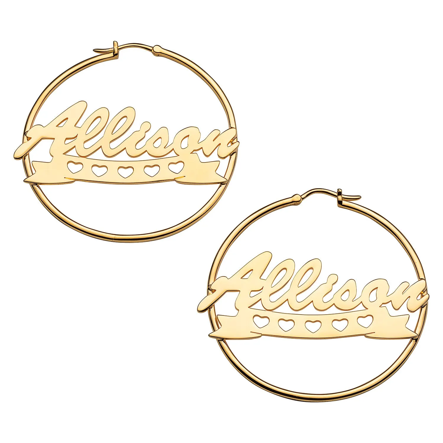Personalized Nameplate Hoop Earrings sold by Limoges Jewelry