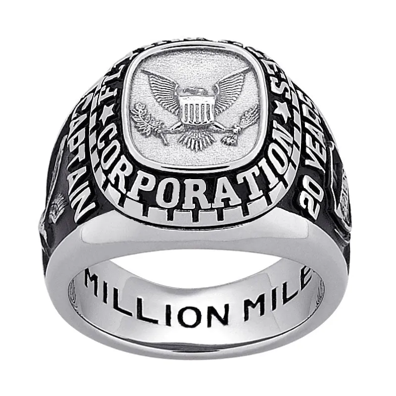 Men's Sterling Silver Personalized Top Traditional SPIRIT CLASS RING sold by Limoges Jewelry