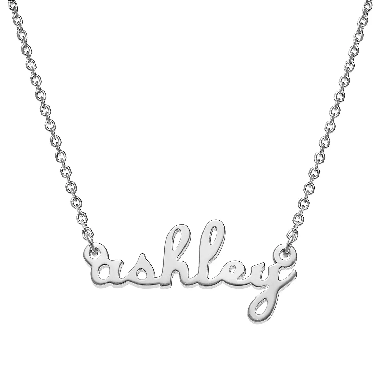 Sterling Silver Petite Lowercase Script Name Necklace sold by Limoges Jewelry
