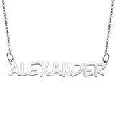 Sterling Silver Capitalized Name Necklace sold by Limoges Jewelry product image thumbnail 2