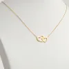 14K Gold over Sterling Engraved Interlocking Heart Necklace sold by Limoges Jewelry