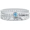 Women's Platinum Plated Round Birthstone Stackable Class Ring sold by Limoges Jewelry