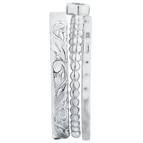 Women's Platinum Plated Round Birthstone Stackable Freestyle Class Ring sold by Limoges Jewelry product image thumbnail 5