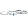 Women's Platinum Plated Round Birthstone Stackable Class Ring sold by Limoges Jewelry