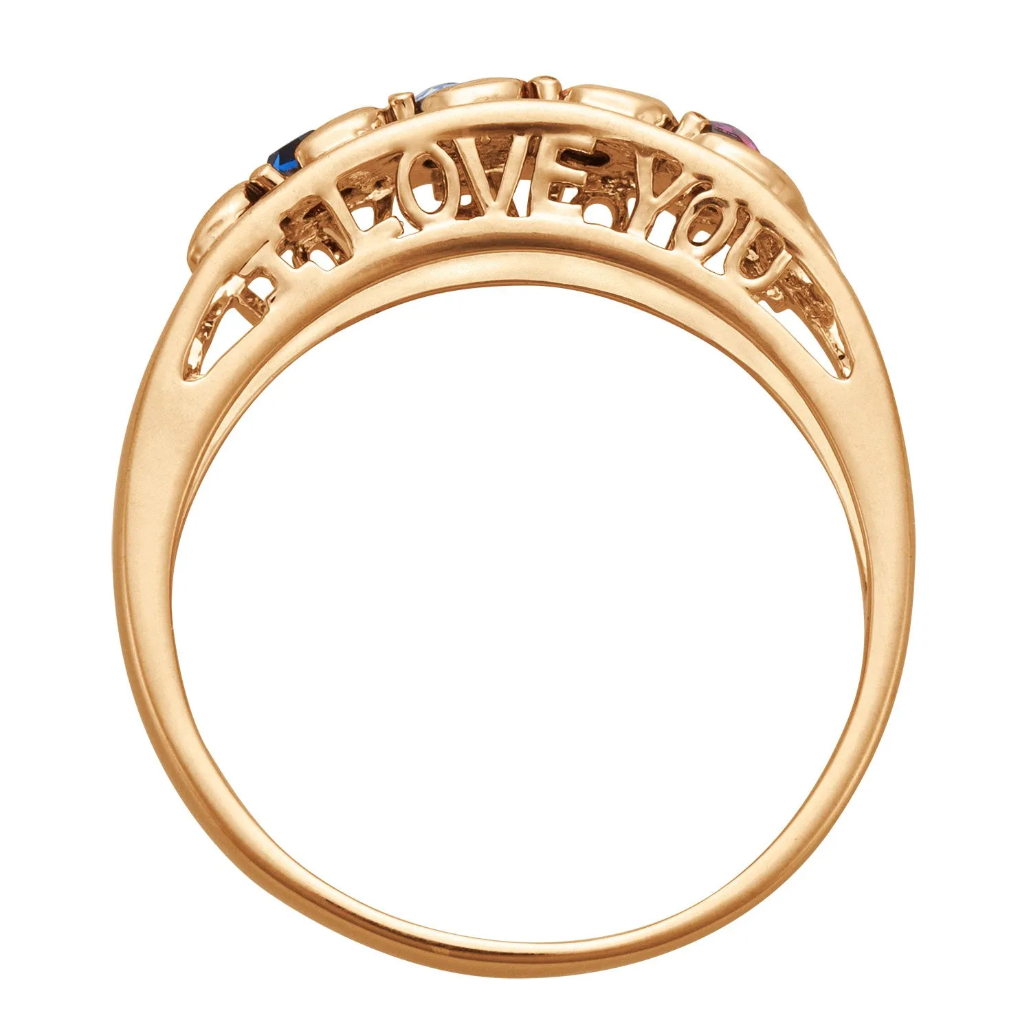 S Curve I Love You Birthstone Family Ring sold by Limoges Jewelry product image thumbnail 3