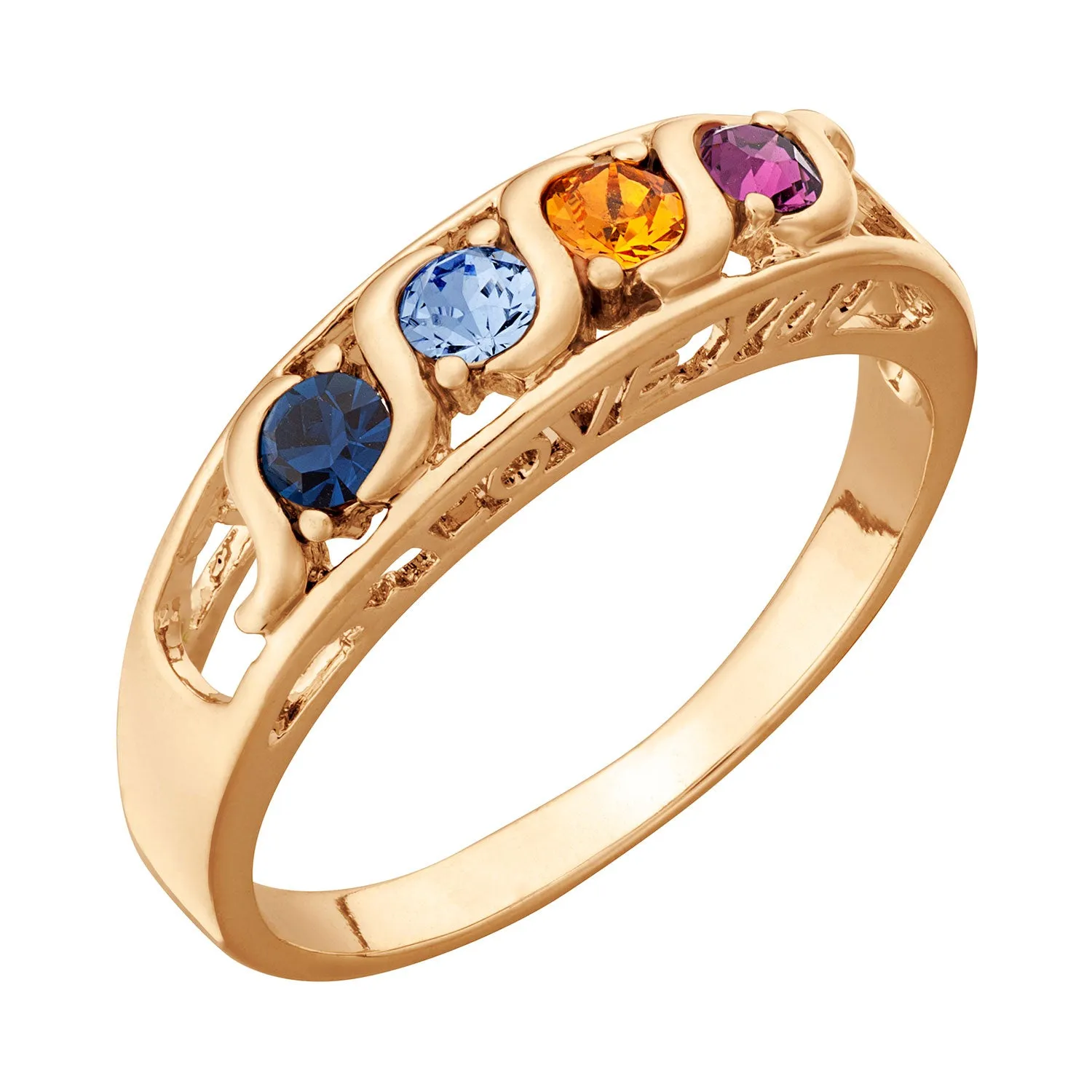 S Curve I Love You Birthstone Family Ring sold by Limoges Jewelry product image thumbnail 2