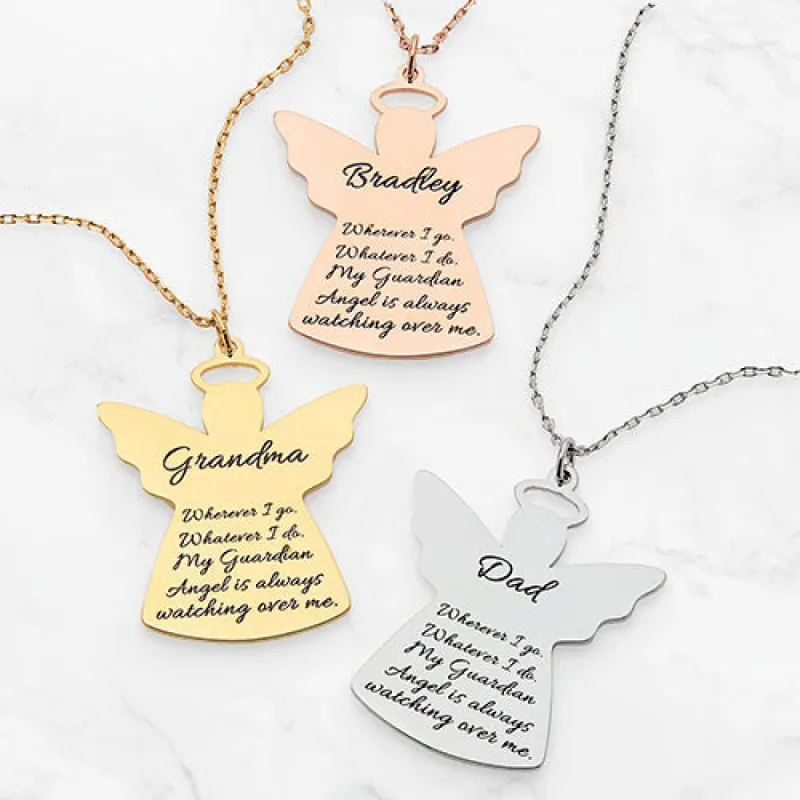 Personalized Memorial Angel Necklace sold by Limoges Jewelry
