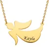 14K Gold Plated Engraved Name Angel Necklace sold by Limoges Jewelry