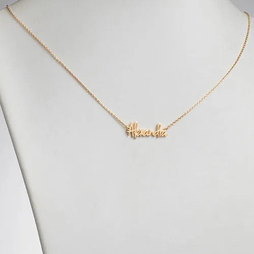 10K Yellow Gold Petite Posh Script Name Necklace sold by Limoges Jewelry product image thumbnail 2