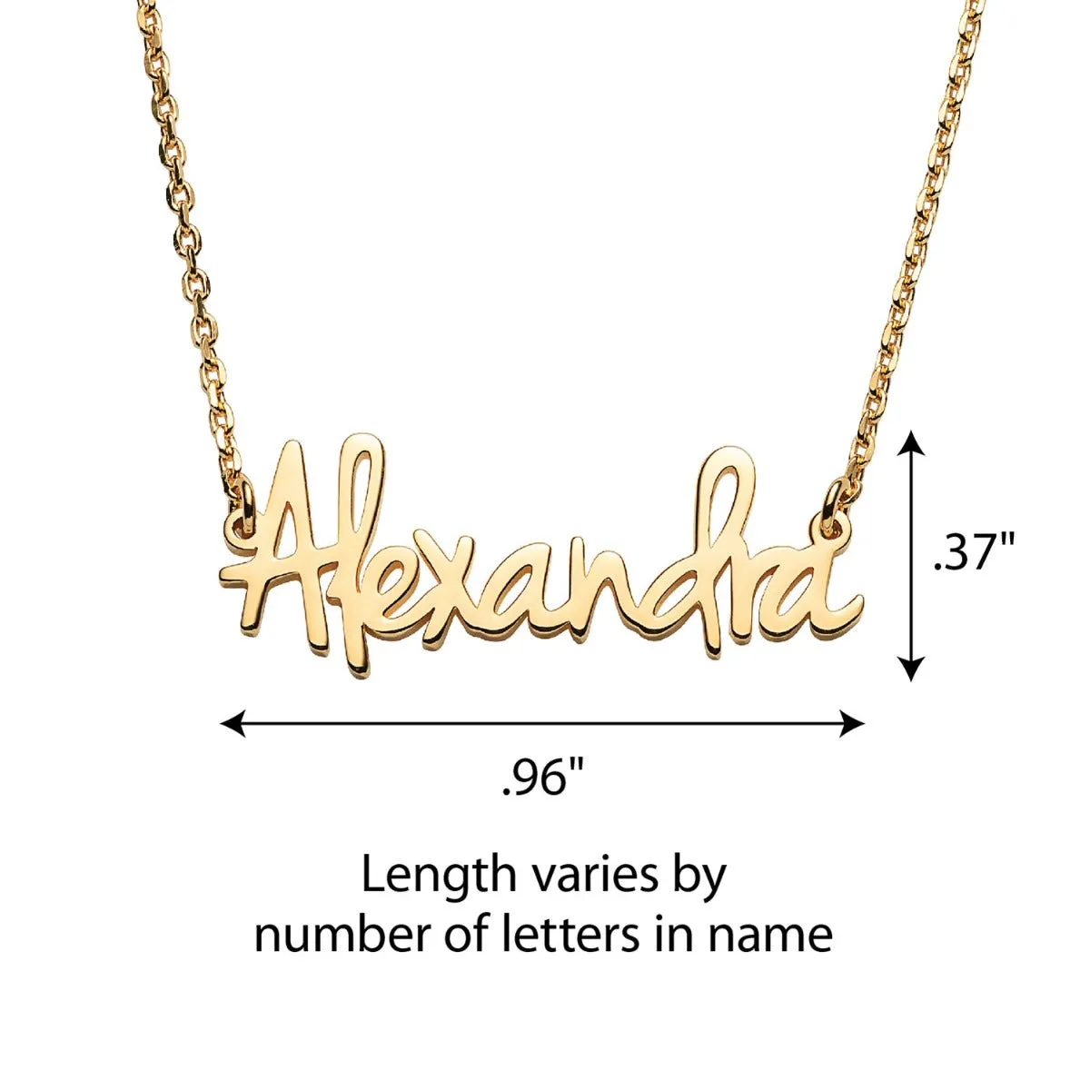 10K Yellow Gold Petite Posh Script Name Necklace sold by Limoges Jewelry product image thumbnail 3