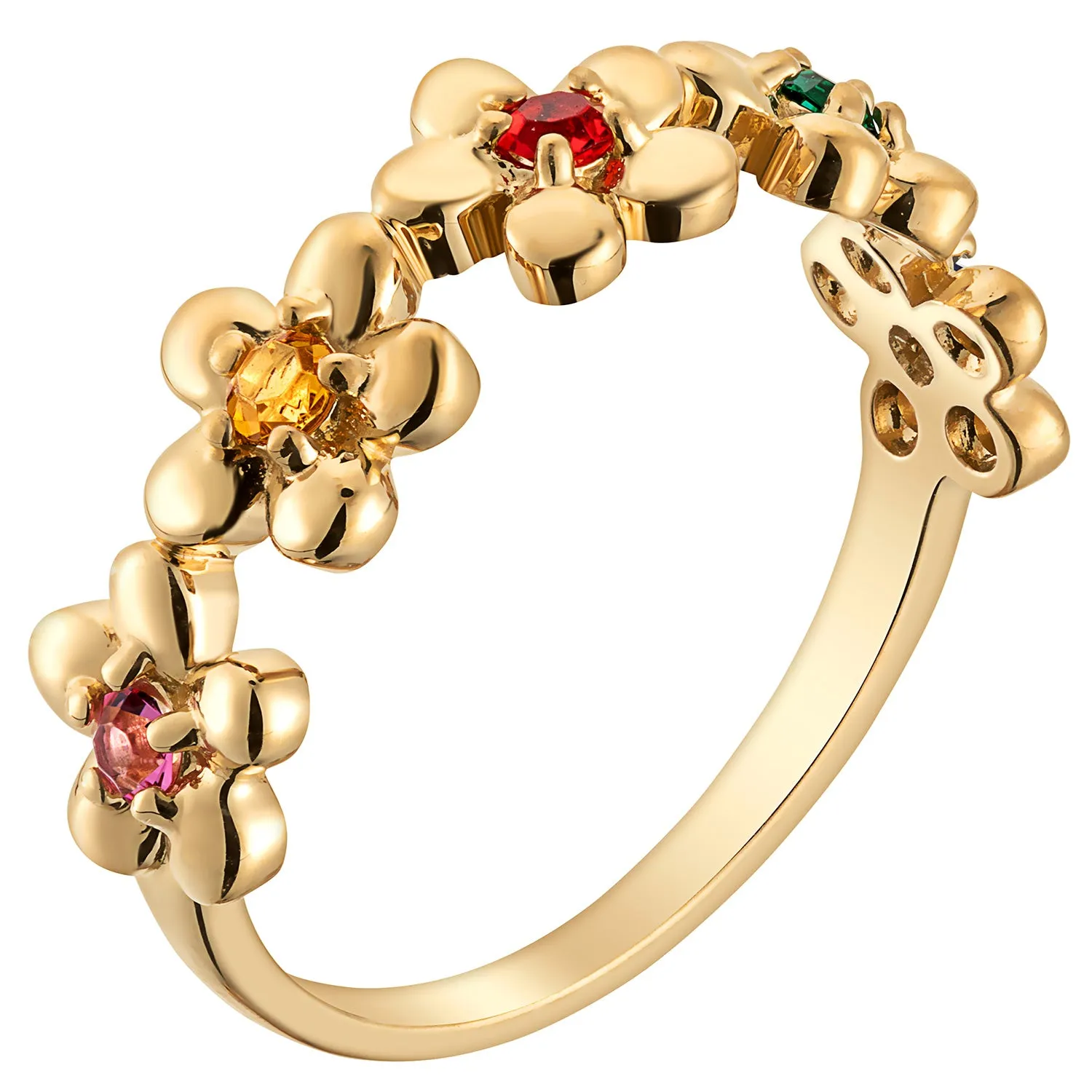 14K Gold over Sterling Family Flower Birthstone Ring sold by Limoges Jewelry product image thumbnail 2