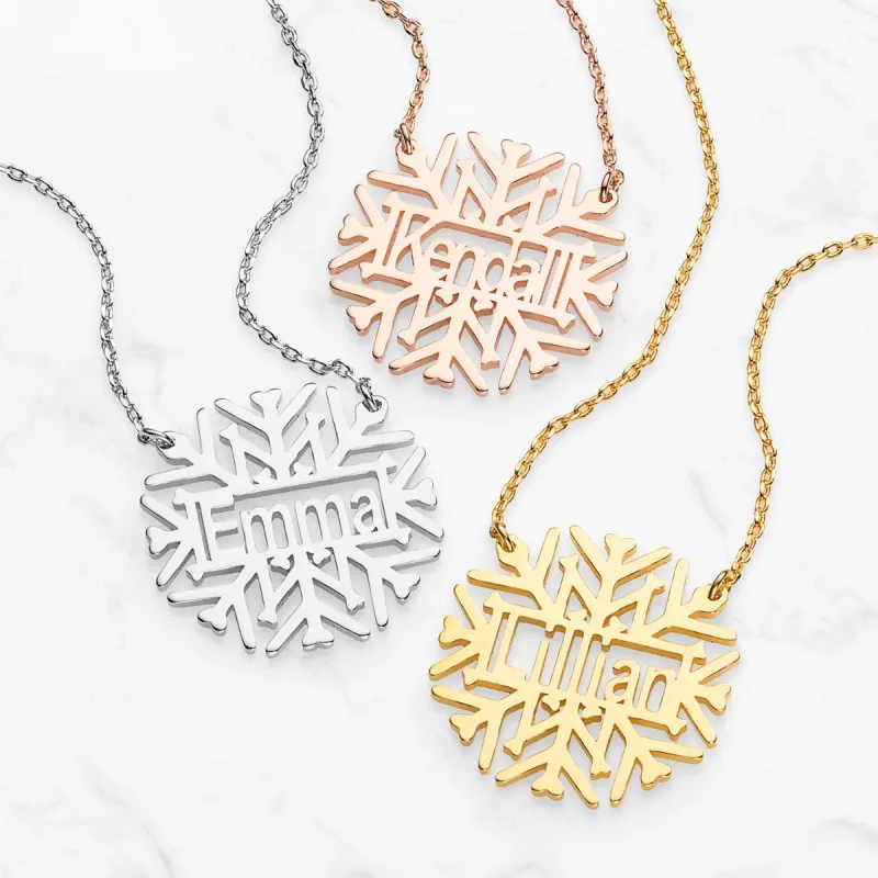Snowflake Name Necklace sold by Limoges Jewelry
