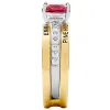 Ladies' 2-Tone 14K Gold Plated Class Ring with Jacket and CZ Accents sold by Limoges Jewelry