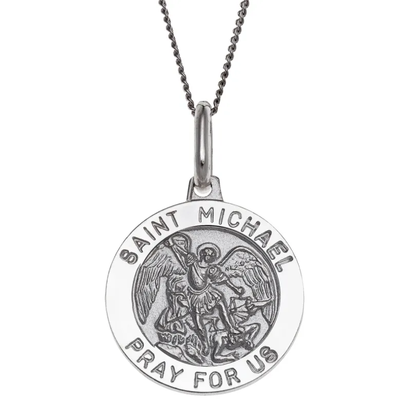 Sterling Silver St.Michael Personalized Medal Pendant sold by Limoges Jewelry