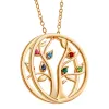 Personalized Birthstone Tree of Life Necklace- 14K Gold Plated sold by Limoges Jewelry