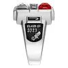 Men's Silver Plated Double Birthstone Rectangle Class Ring sold by Limoges Jewelry