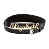 14K Gold over Sterling Script Name Leather Wrap Bracelet and Choker sold by Limoges Jewelry
