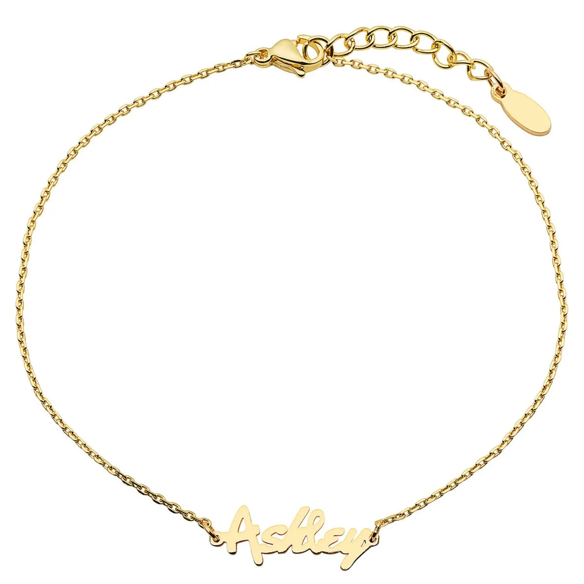 Stainless Steel Bold Name Anklet sold by Limoges Jewelry product image thumbnail 4